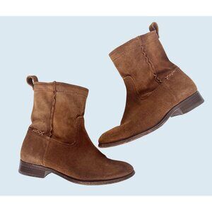FRYE Cara Brown Suede Slouchy Pull On Block Heel Boot Size 7